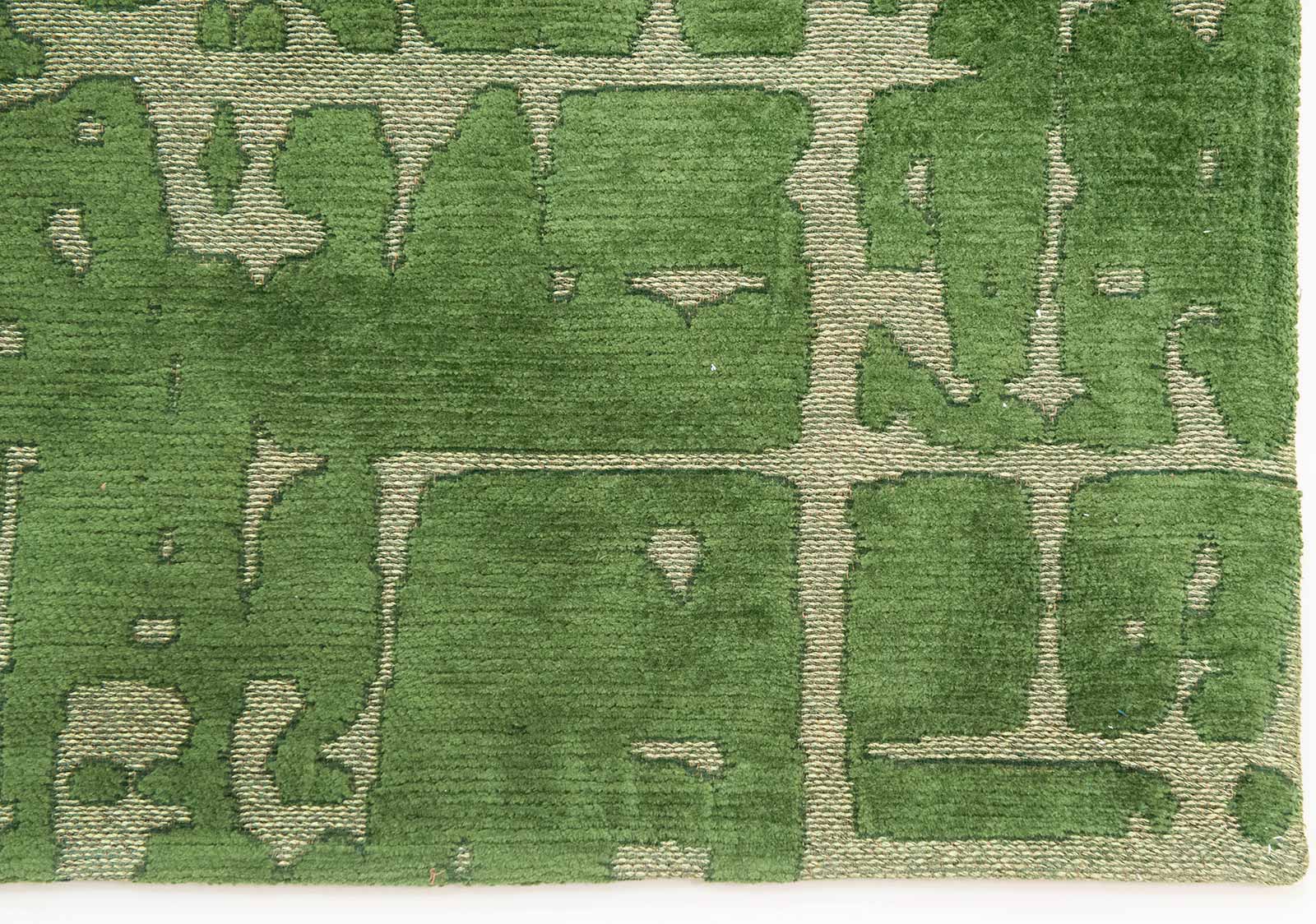 Louis De Poortere teppich LX 9202 Structures Baobab Perrier Green corner