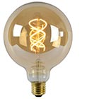 Lucide G125 Filament bulb 12 cm LED Dimmable E27 1x5W 2200K Amber 49033 05 62 