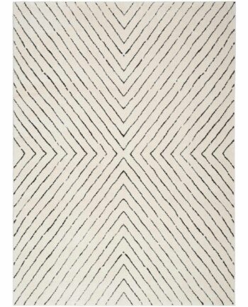 Nourison Teppich Modern Comfort MNC01 IVBLK IVORY BLACK 5x7 099446902139