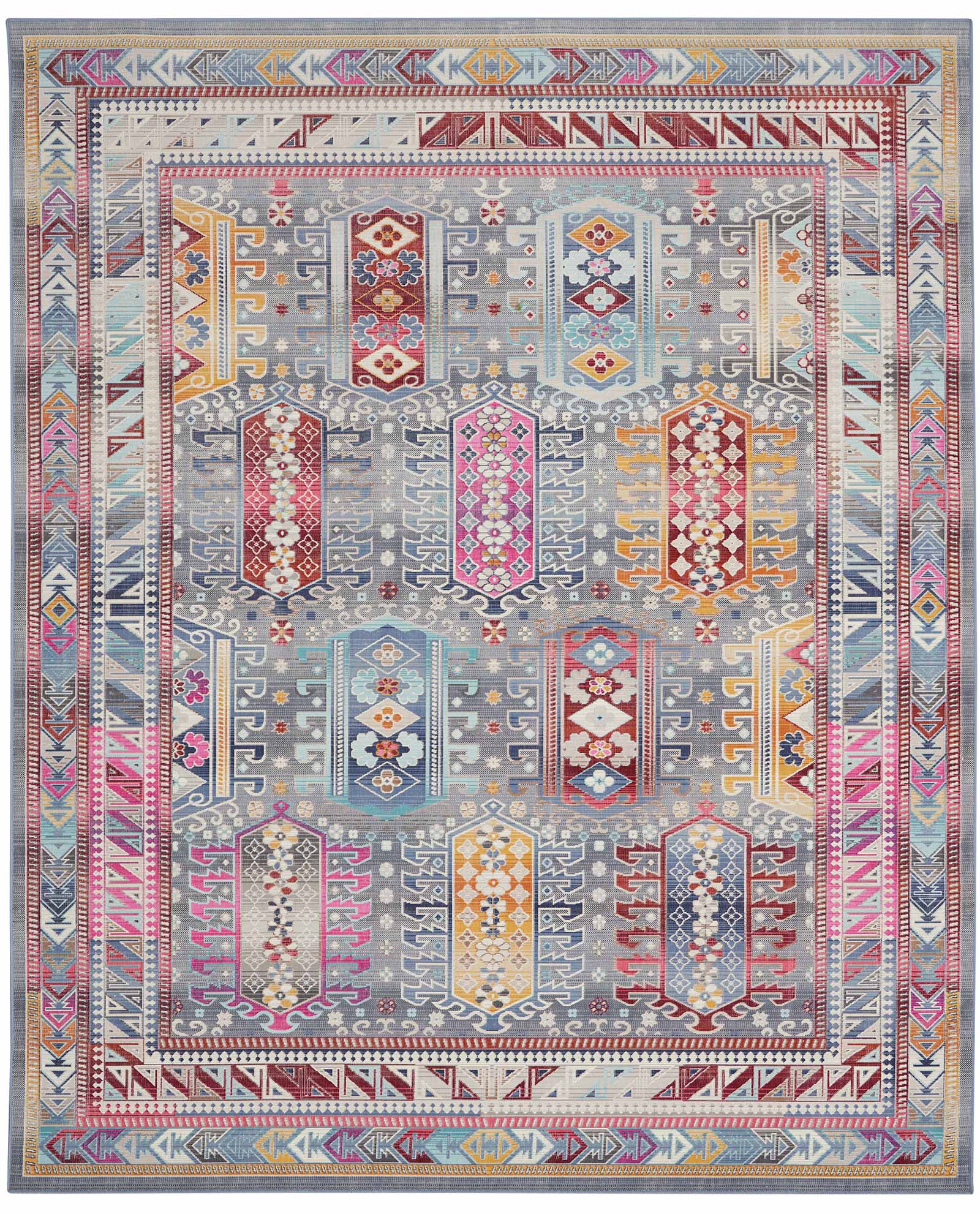 Nourison Teppich Vintage Kashan VKA06 GYMTC GREY MULTICOLOR 8x10 099446811998