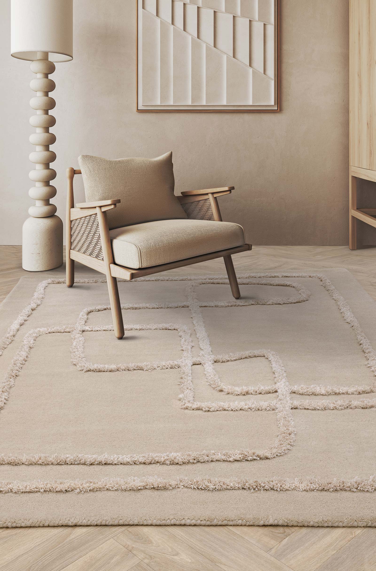 Asiatic Teppich 95 Infinity Sand interior new