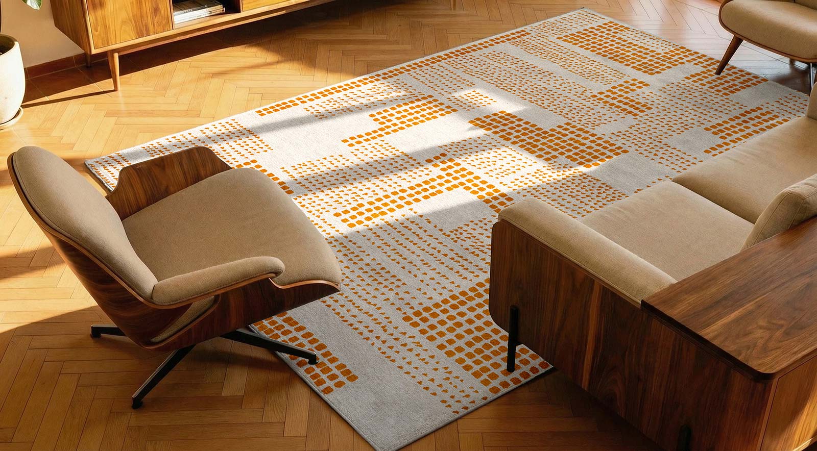 Louis De Poortere teppich Craft 2077 Zen Garden Pomelo interior 2