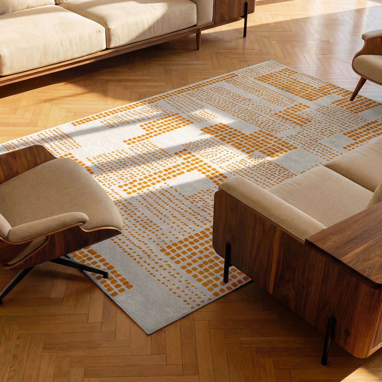 Louis De Poortere teppich Craft 2077 Zen Garden Pomelo interior